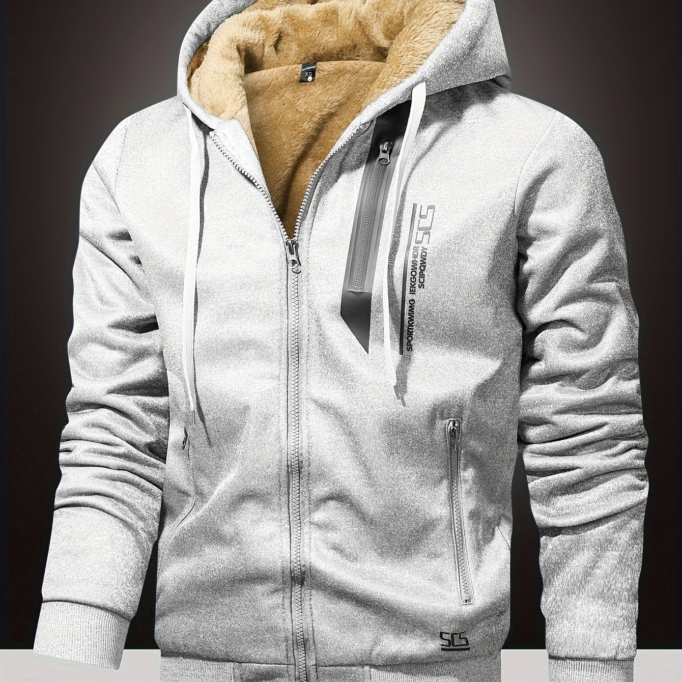 Mens Winter Fleece Hoodie - Hooded Zip-Up Jacket with Pockets Casual Outerwear - ZOOMNSTORE