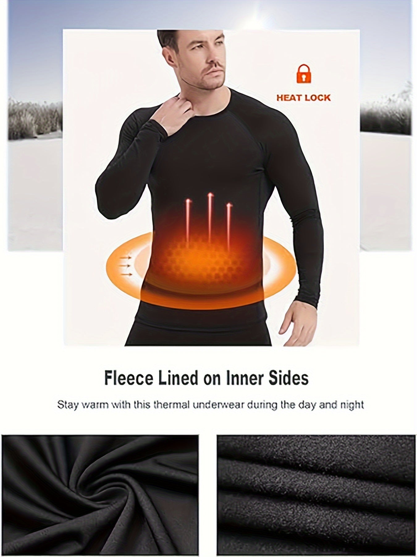 5 Pack Mens Thermal Compression Shirts - Fleece Lined Long Sleeve Base Layer - ZOOMNSTORE