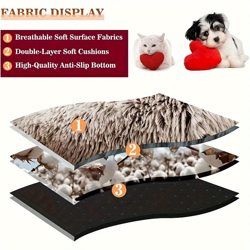 Plush Calming Pet Bed - Washable Non-Slip for Small to Medium Dogs  Cats - ZOOMNSTORE