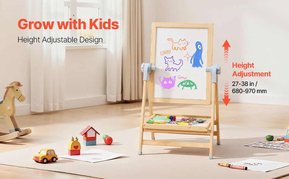 SucceBuy Standing Magnetic Drawing Board WordPad Art Easel with Painting Accessories Children Educational Toys for Kids Boy Girl