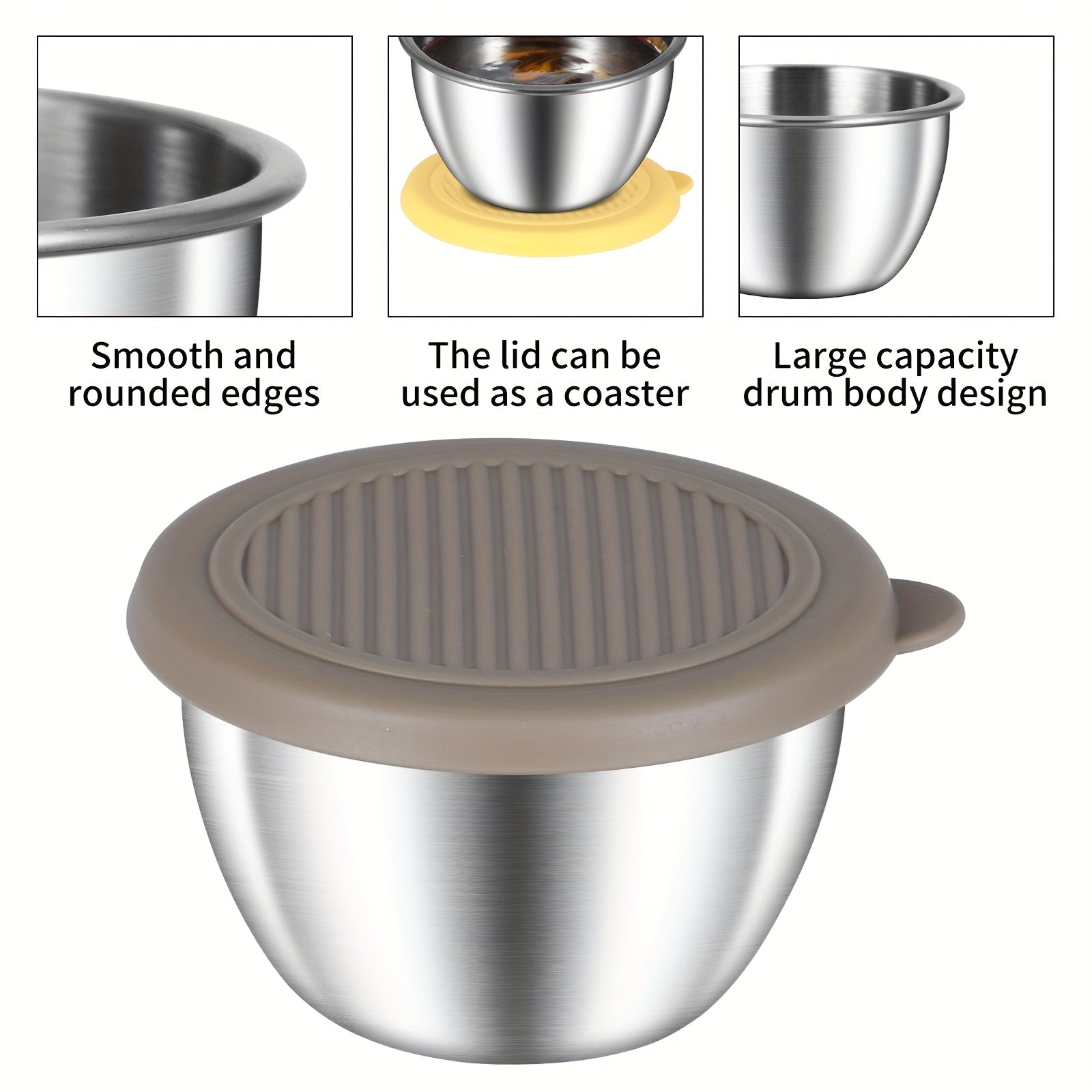 6-Piece Stainless Steel Salad Dressing Containers with Leak-Proof Silicone Lids for Bento Boxes Travel  Picnics - 24 Ounces Each - ZOOMNSTORE