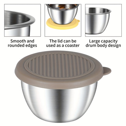 6-Piece Stainless Steel Salad Dressing Containers with Leak-Proof Silicone Lids for Bento Boxes Travel  Picnics - 24 Ounces Each - ZOOMNSTORE