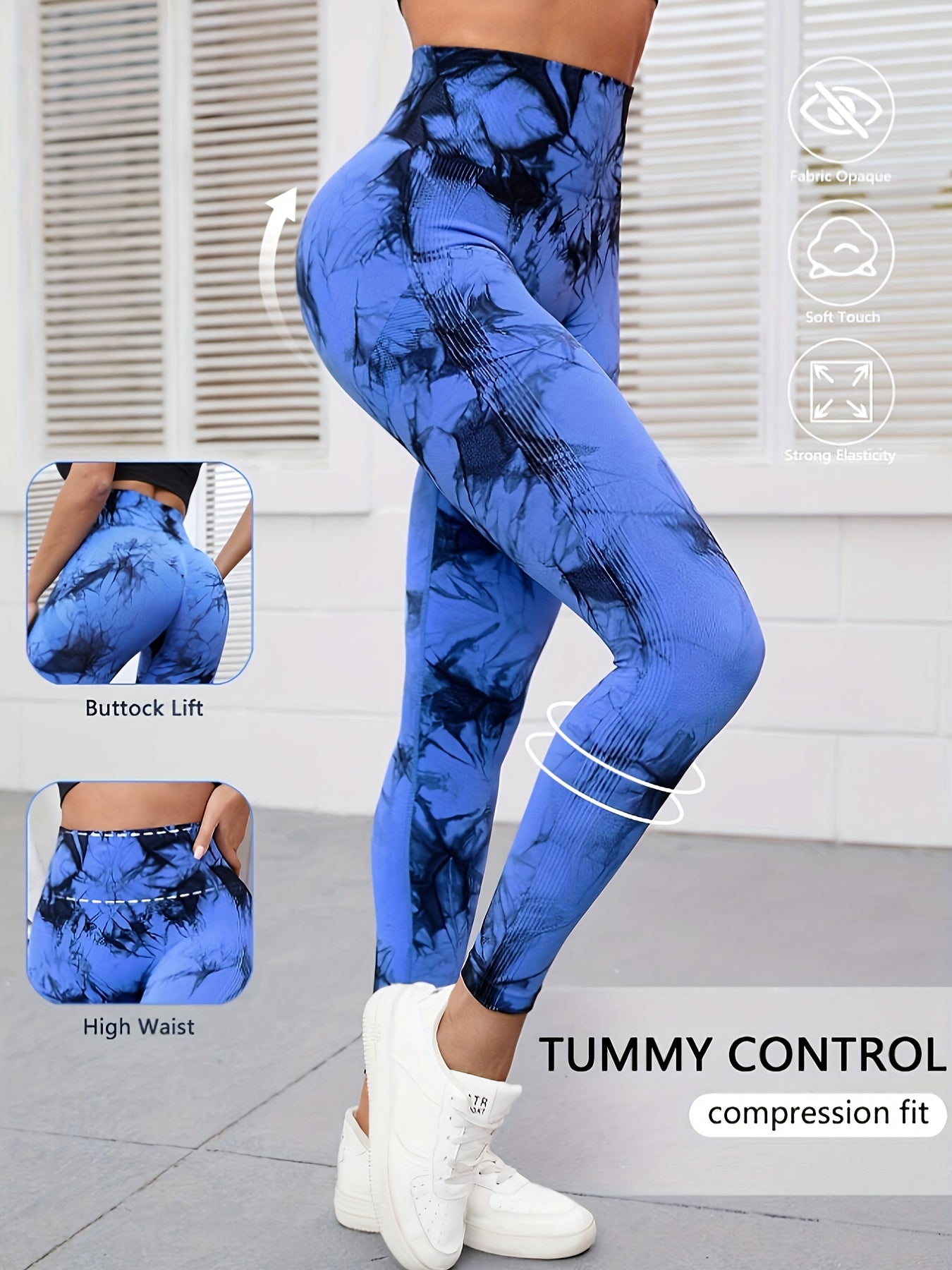 High Waist Tie-Dye Yoga Pants - Tummy Control Butt Lifting Leggings for Gym  Daily Wear - ZOOMNSTORE