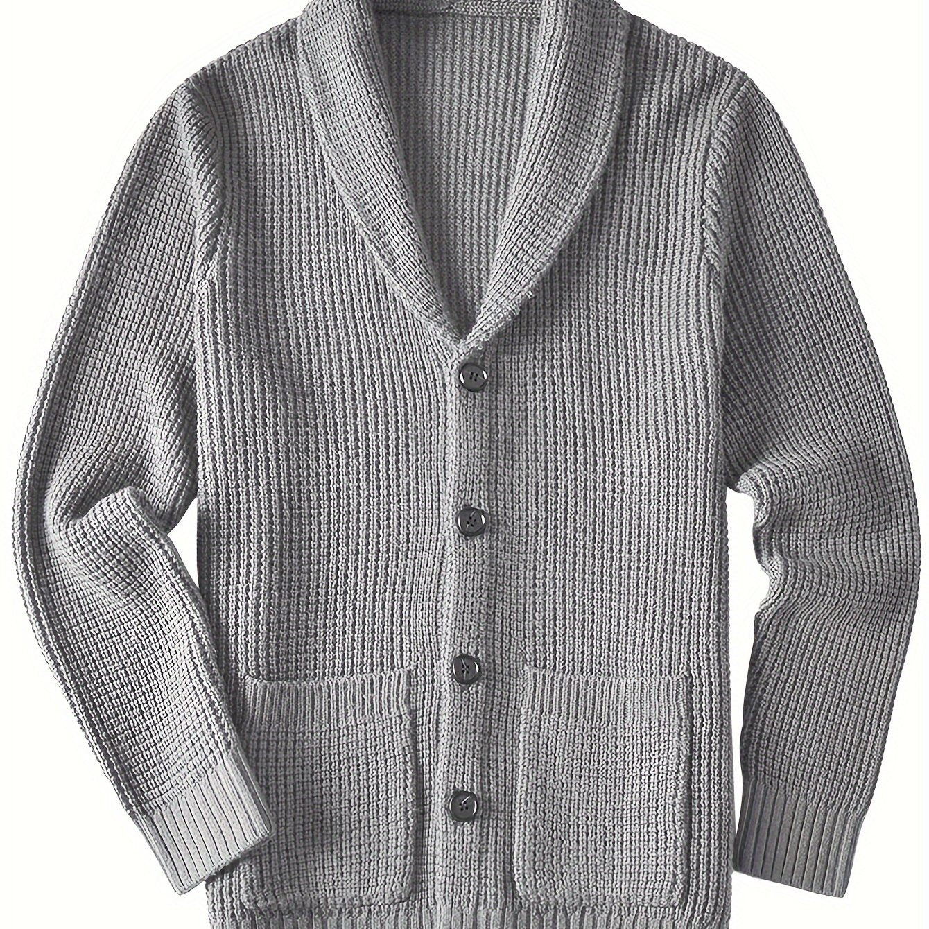 Men's warm cardigan jacket with green fruit collar long sleeved sweater - ZOOMNSTORE