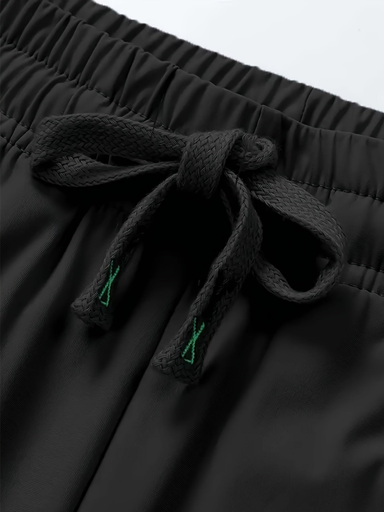 1pc Women's Plus Size Elegant Solid Black Sweatpants with Drawstring Waist & Zipper Pocket - Stretchy Polyester Blend, Machine Washable for All-Season Outdoor Activities, Plus Size Sweatpants - ZOOMNSTORE