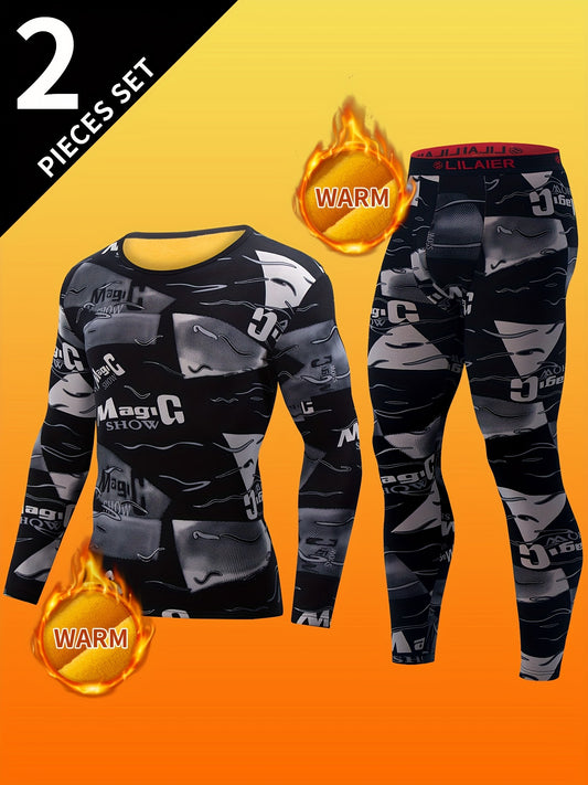 Mens Thermal Underwear Set - Long Sleeve Top  Pants Casual AutumnWinter Wear - ZOOMNSTORE