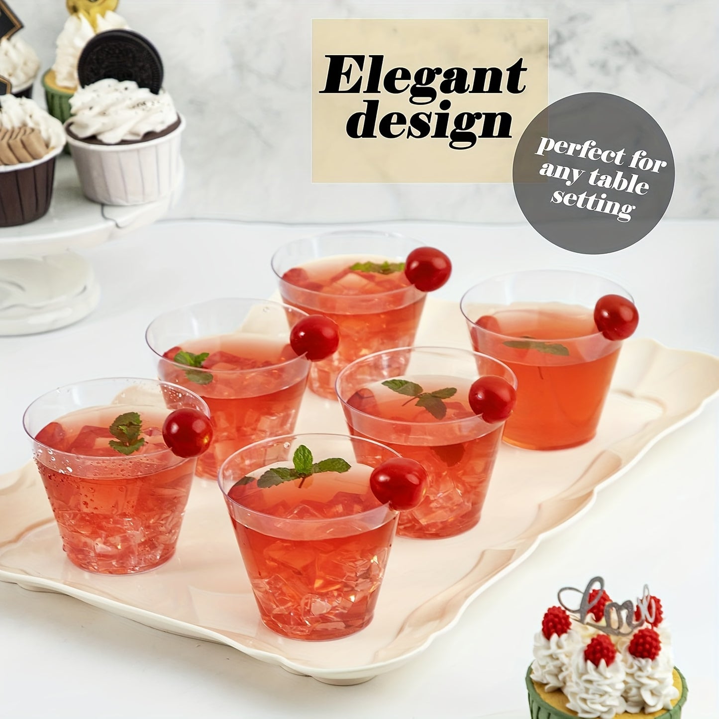 Clear Plastic Cups - 200 Count 9 Oz Heavy-Duty Disposable Cups for Parties  Events - ZOOMNSTORE