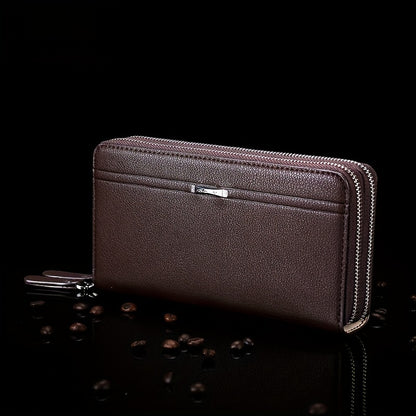 Mens PU Leather Business Wallet  Card Holder - Stylish Clutch Gift for Dad Husband or Boyfriend in BlackBrown - ZOOMNSTORE
