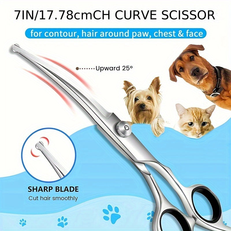 Dog Grooming Scissors Kit - 8-in-1 Titanium Coated with Safety Tips - ZOOMNSTORE
