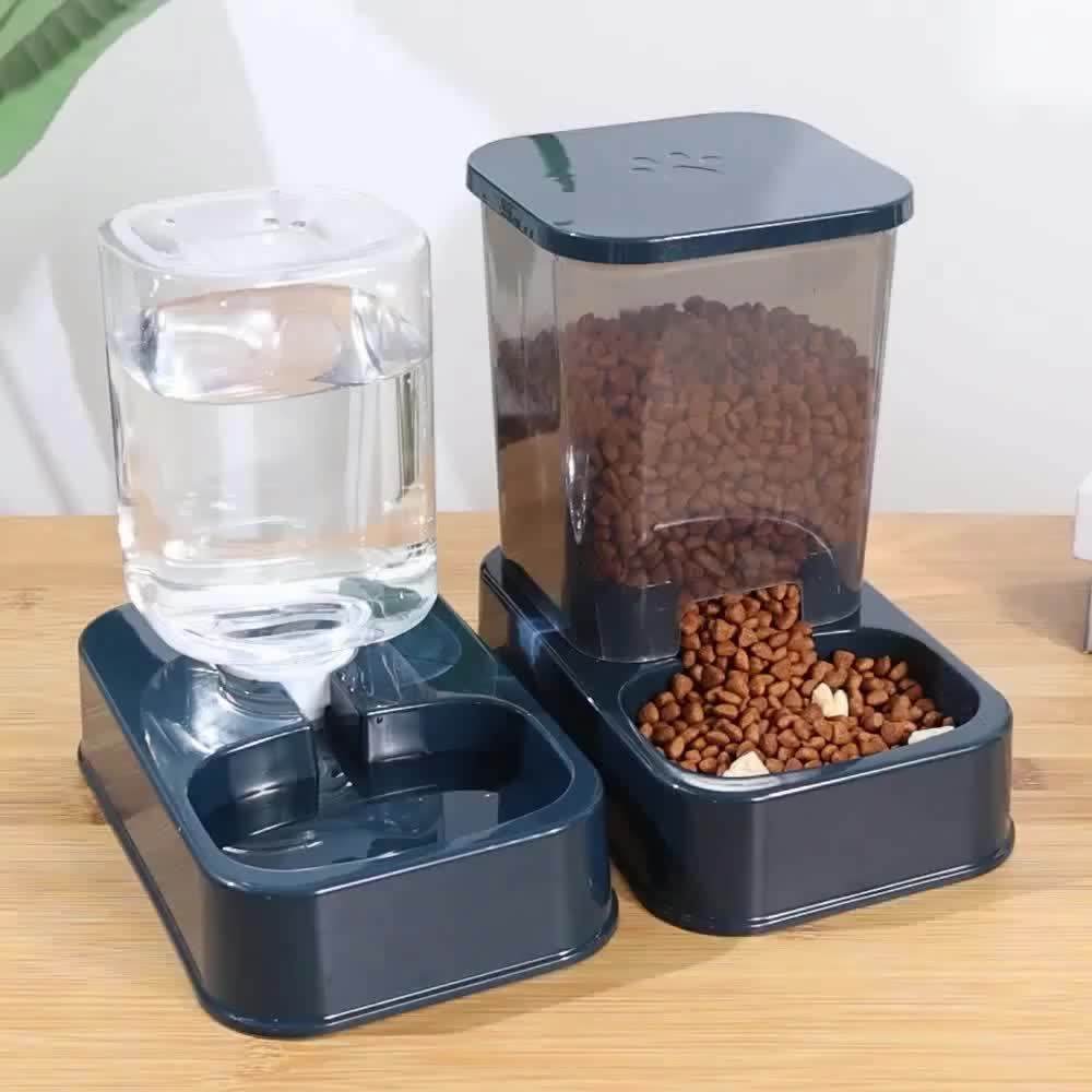Durable Automatic Pet Feeder and Water Dispenser Set - 1set Plastic Cat Bowl and Dog Bowl - Self-Drinking and Feeding System for Cats - ZOOMNSTORE