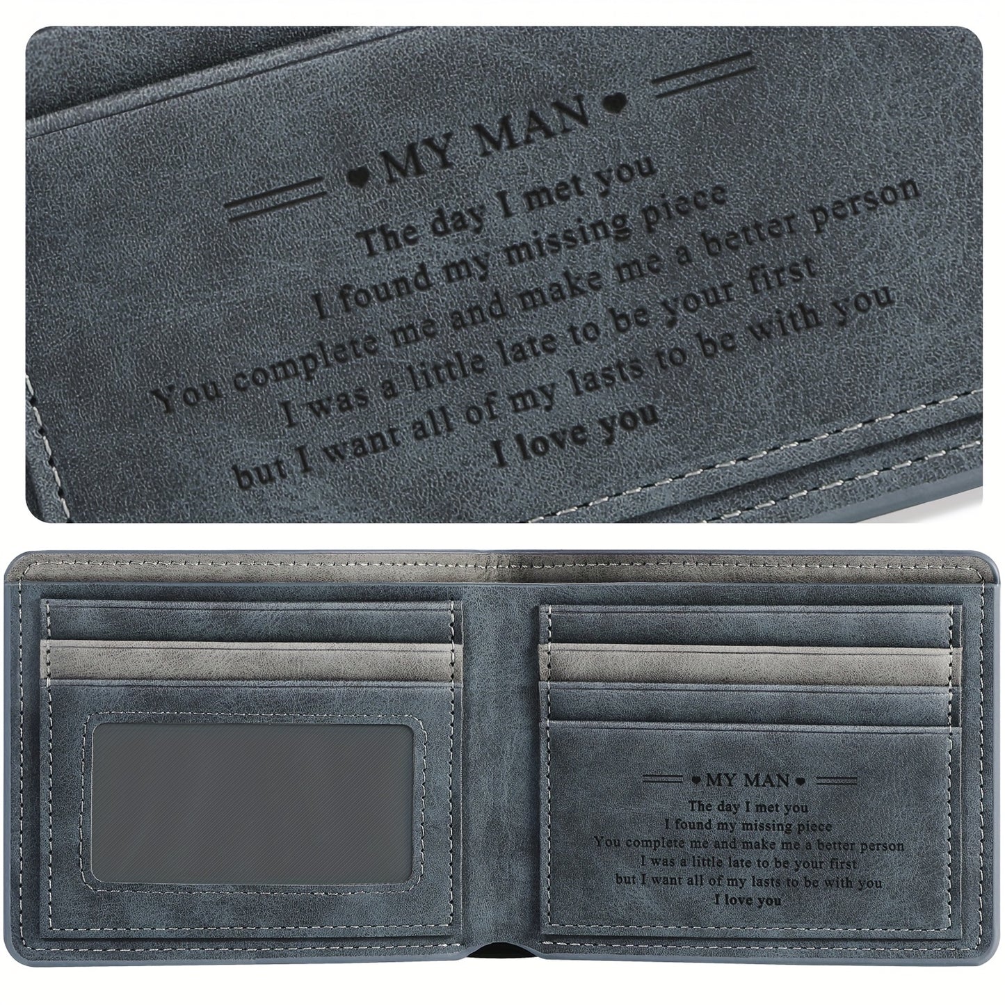 Faux Leather Bifold Wallet for Men - Gift-Ready for Fathers Day  Special Occasions - ZOOMNSTORE