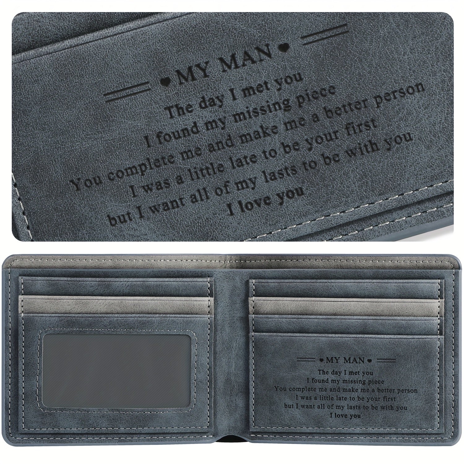 Faux Leather Bifold Wallet for Men - Gift-Ready for Fathers Day  Special Occasions - ZOOMNSTORE