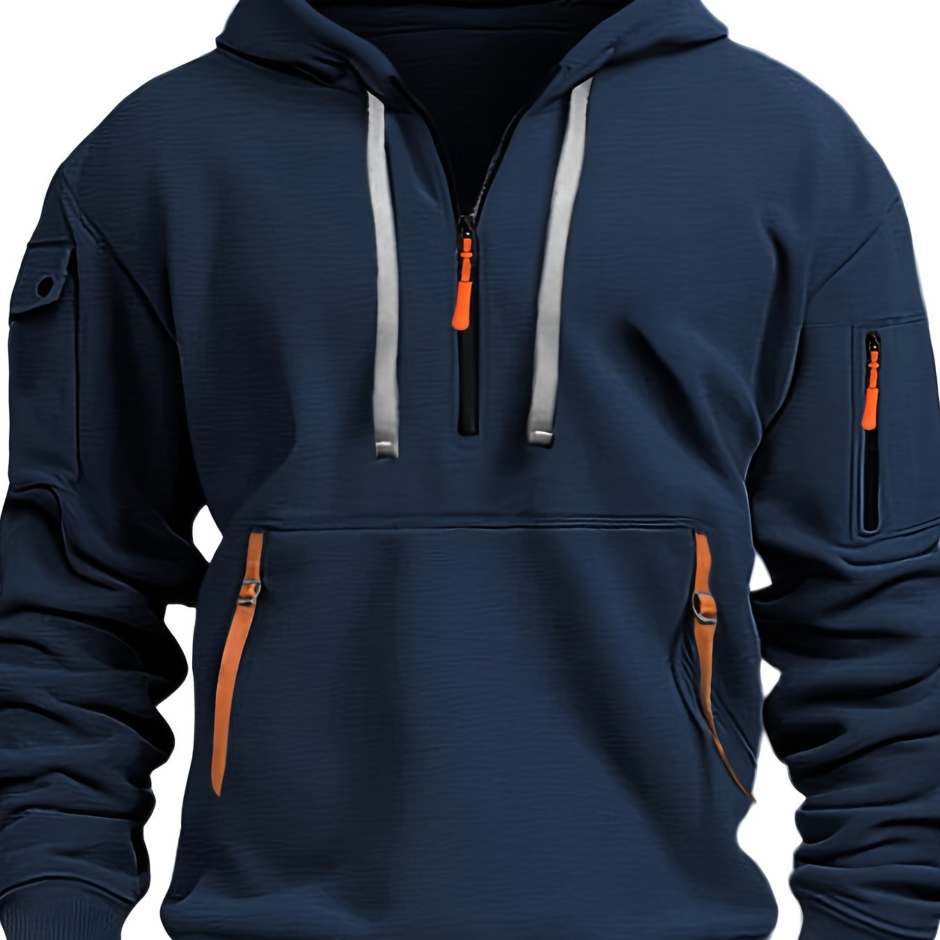Mens Tactical Hoodie - Casual Outdoor Pullover with Zipper Pockets - ZOOMNSTORE