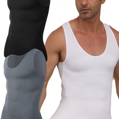 Mens Slimming Compression Shirt - Sleeveless Waist Trainer Tank Top - ZOOMNSTORE