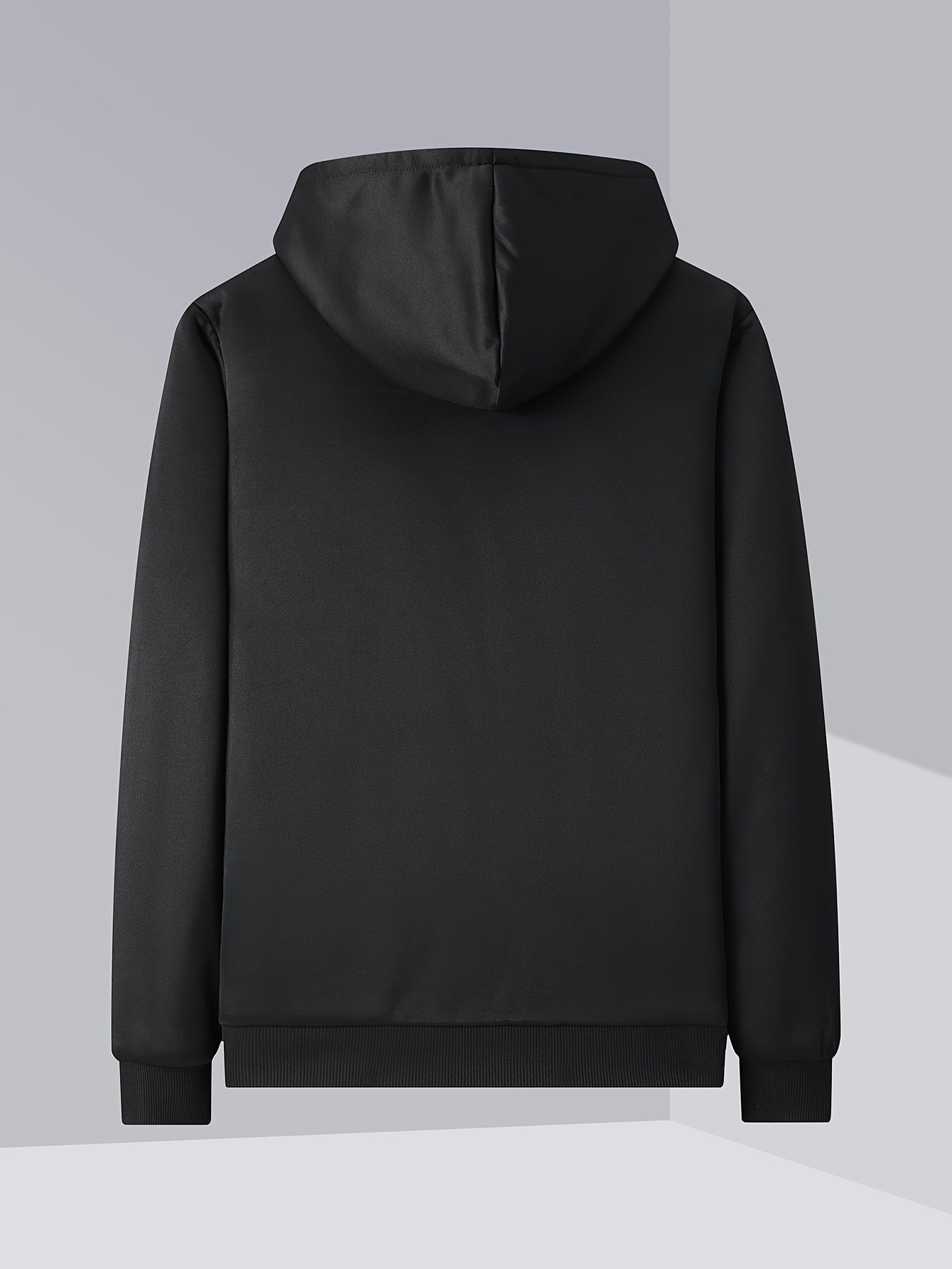 Mens Winter Fleece Hoodie - Hooded Zip-Up Jacket with Pockets Casual Outerwear - ZOOMNSTORE