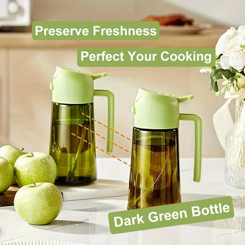 Premium 16oz Glass Olive Oil Dispenser  Spray Bottle with Auto-Flip Cap  BPA-Free Mess-Free Cooking for Air Fryer BBQ  Salad Dressing - ZOOMNSTORE