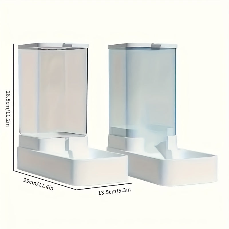 Automatic Pet Feeder  Water Dispenser Set - Non-Glass 10 Gal Capacity for Dogs  Cats - ZOOMNSTORE