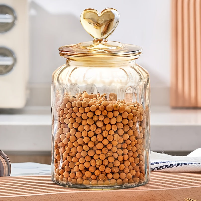 Airtight Glass Food Storage Jars - 3pcs Clear Kitchen Containers for Sugar Flour Coffee Spices - ZOOMNSTORE