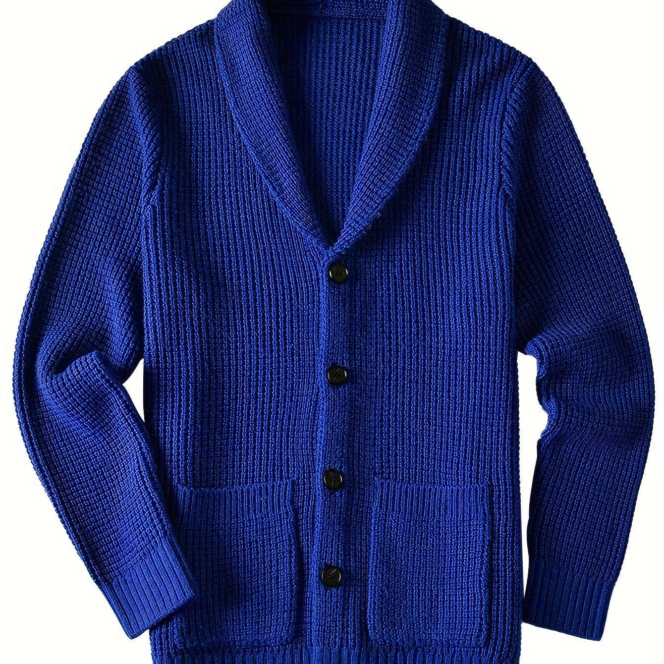 Men's warm cardigan jacket with green fruit collar long sleeved sweater - ZOOMNSTORE