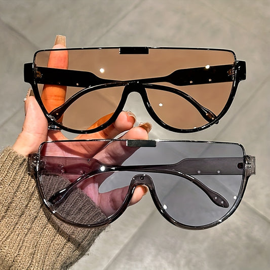 Stylish Oversized Half-Frame Glasses - Lightweight Unisex Fashion Eyewear with Anti-Glare Gradient Lenses - ZOOMNSTORE