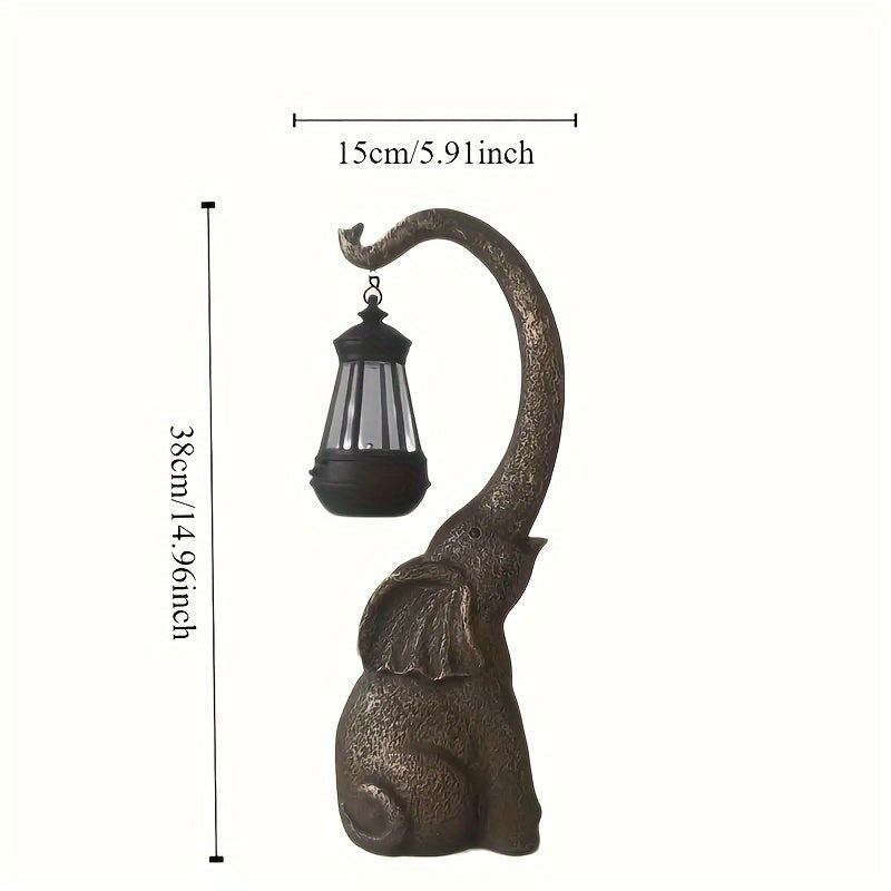 Solar Elephant Statue - Outdoor Garden Sculpture with LED Lights for Home Decoration - ZOOMNSTORE