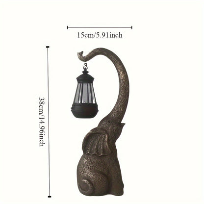 Solar Elephant Statue - Outdoor Garden Sculpture with LED Lights for Home Decoration - ZOOMNSTORE