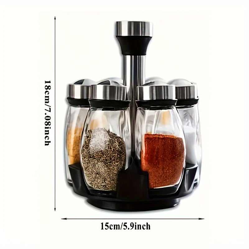 Spice Container Set - 13 Piece Swivel Spice Rack Organizer for Kitchen Cabinets and Countertops - ZOOMNSTORE