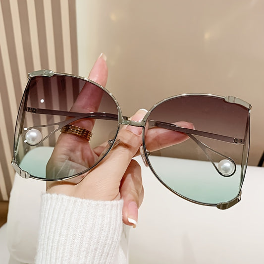 Elegant Pearl Glasses - Stylish Lightweight Eyewear with Gradient Metal Temples - ZOOMNSTORE