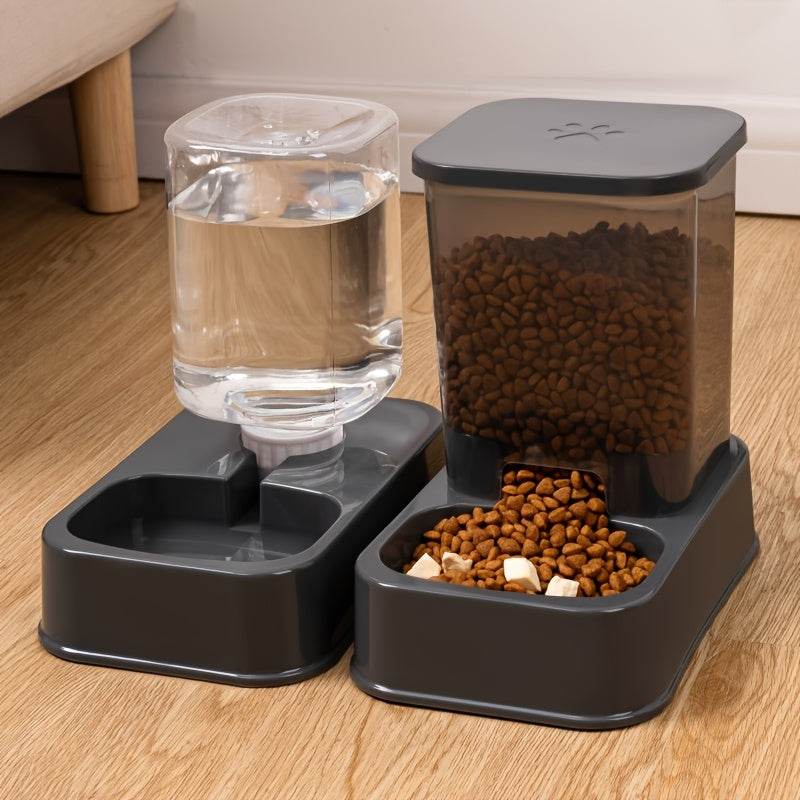 Durable Automatic Pet Feeder and Water Dispenser Set - 1set Plastic Cat Bowl and Dog Bowl - Self-Drinking and Feeding System for Cats - ZOOMNSTORE