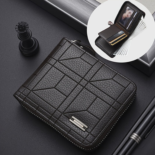Large Capacity Mens Wallet - Short Design with Multiple Card Slots - ZOOMNSTORE