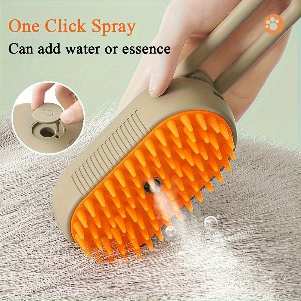 Easy to Use No-Rinse Pet Cleaning Brush, Steam Fluff Removal Massage Comb with Anti-Static Function for Dog and Cat Grooming - ZOOMNSTORE