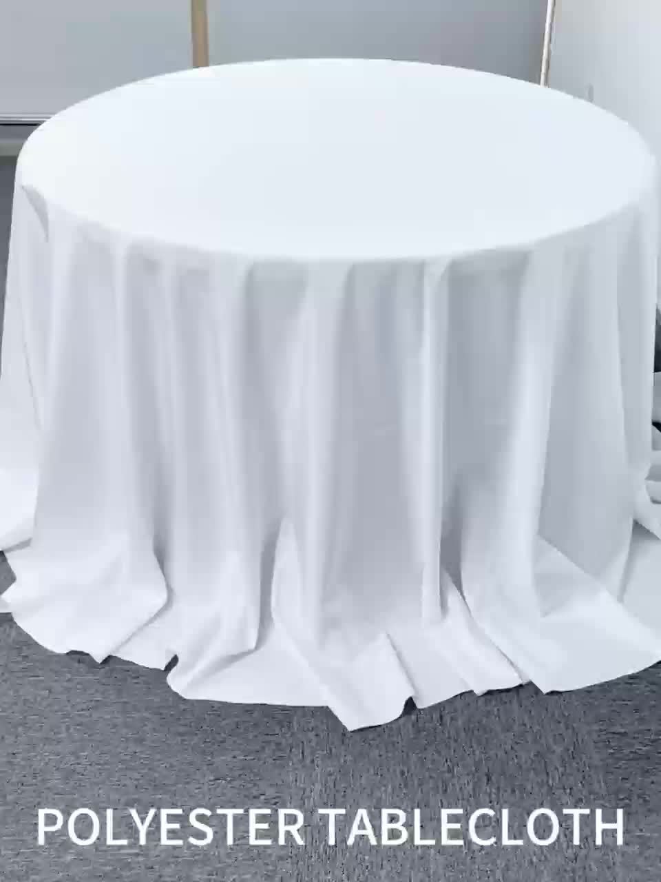 120-Inch Round Polyester Tablecloths - 2 Pack Black  White Perfect for Events  Parties - ZOOMNSTORE