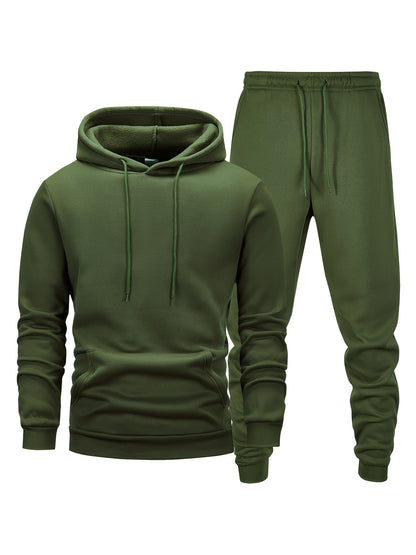 Mens Athletic Hoodie and Jogger Set - Casual Activewear with Pockets - ZOOMNSTORE