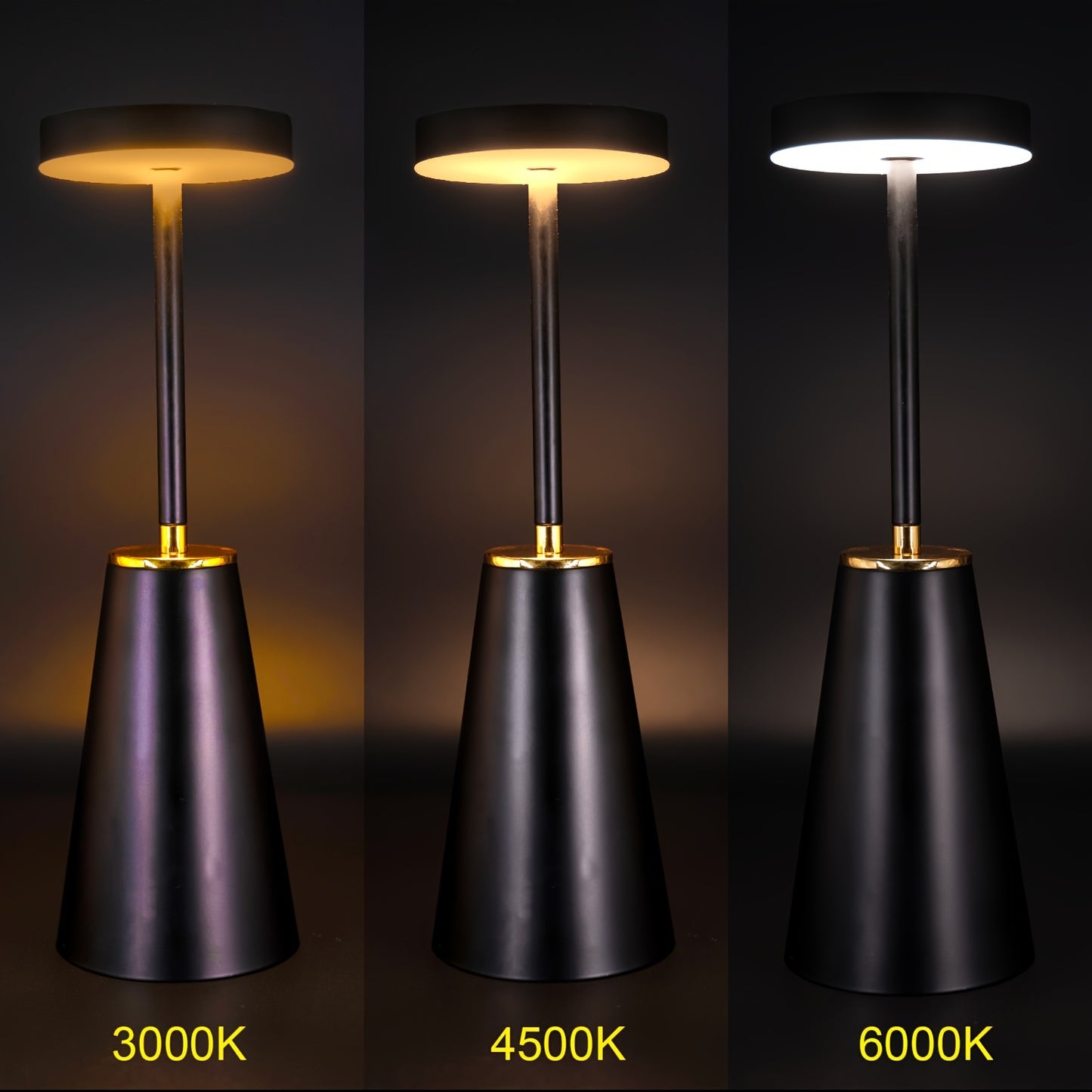 Cordless Touch Table Lamps - Dimmable USB Rechargeable Nightstand Lights for Bedroom Camping Office and Living Room - ZOOMNSTORE