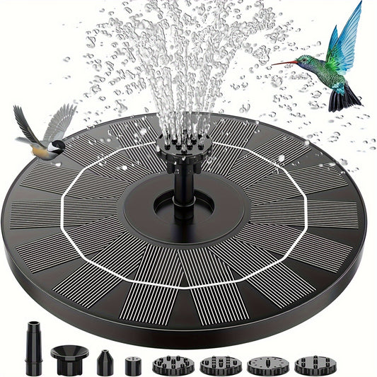 Solar Fountain with 6 Nozzles - 35W Solar Pump for Bird Baths Ponds  Pools - ZOOMNSTORE