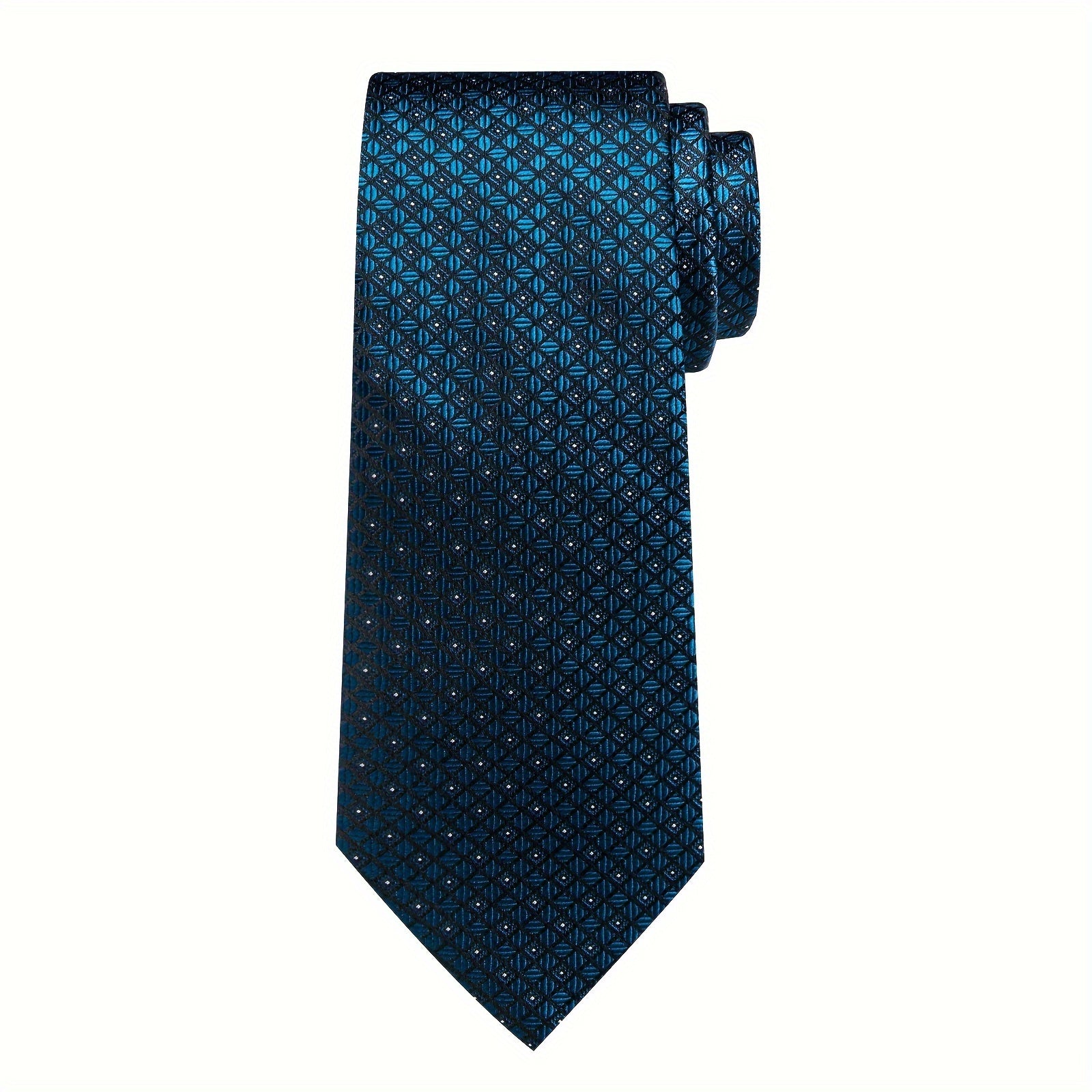 Mens Green Check Necktie Set - Includes Hanky  Cufflinks for Weddings - ZOOMNSTORE