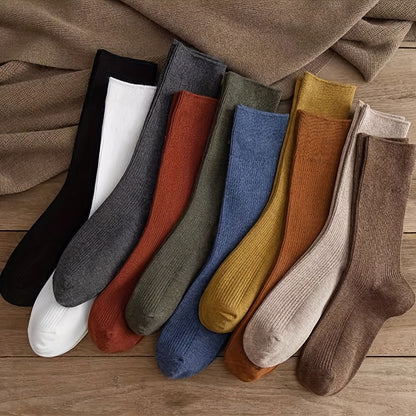 Mid Tube Womens Socks - Comfortable  Breathable 10 Pairs - ZOOMNSTORE