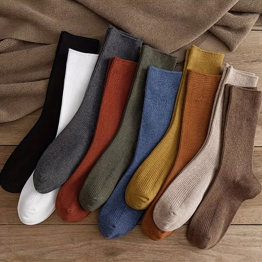 Mid Tube Womens Socks - Comfortable  Breathable 10 Pairs - ZOOMNSTORE