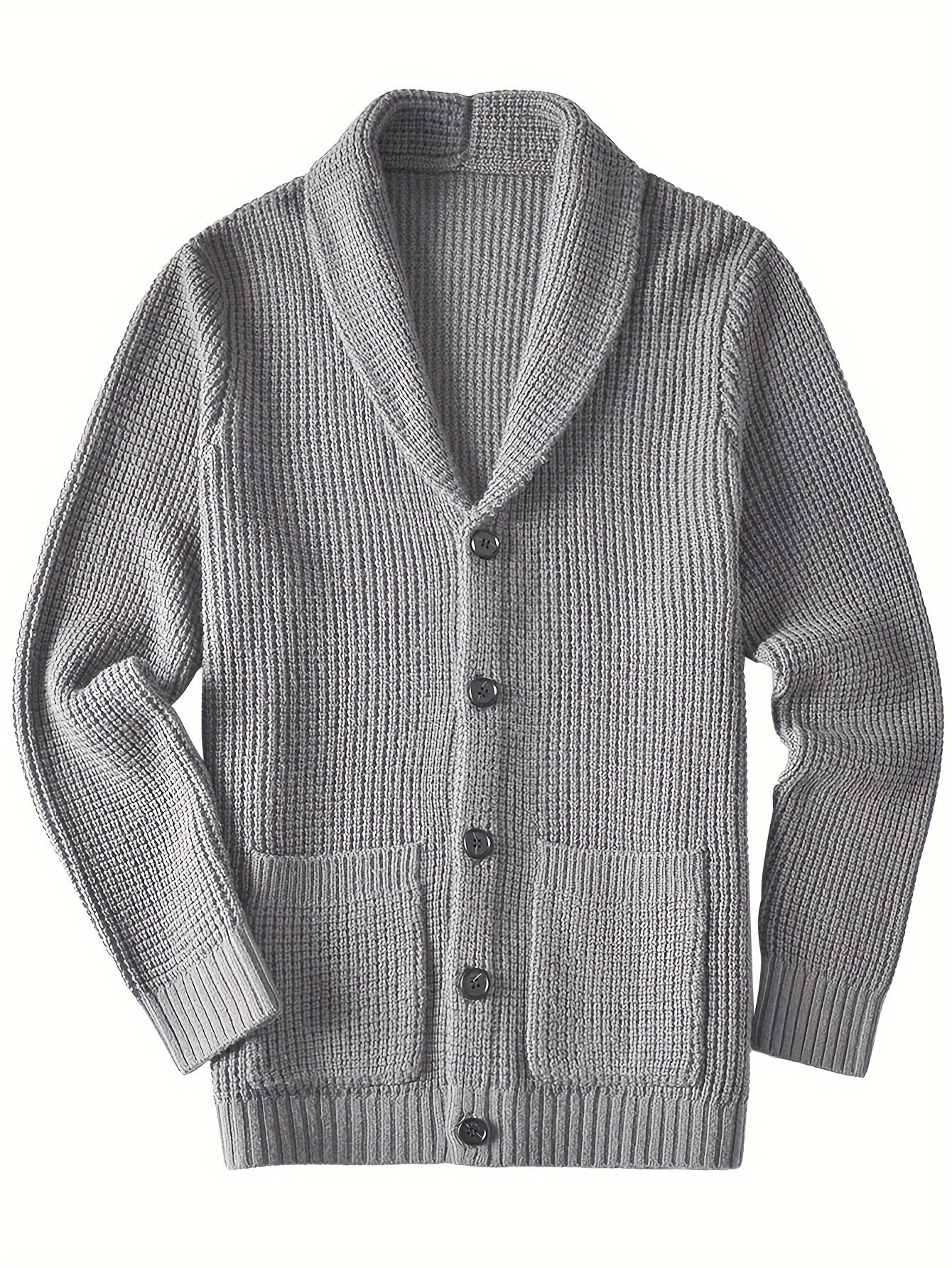 Men's warm cardigan jacket with green fruit collar long sleeved sweater - ZOOMNSTORE