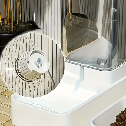 Automatic Pet Feeder  Water Dispenser Set - Non-Glass 10 Gal Capacity for Dogs  Cats - ZOOMNSTORE