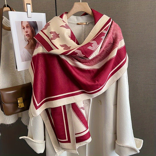 Double-Sided Warm Scarf - Thick Long Shawl - ZOOMNSTORE