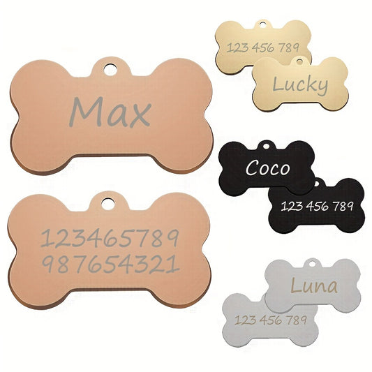 Personalized Laser Engraved Dog Bone ID Tag - Custom Pet Tag - ZOOMNSTORE