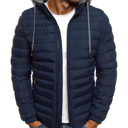 Mens Hooded Zip-Up Jacket - Winter Outerwear with Pockets in 5 Colors - ZOOMNSTORE