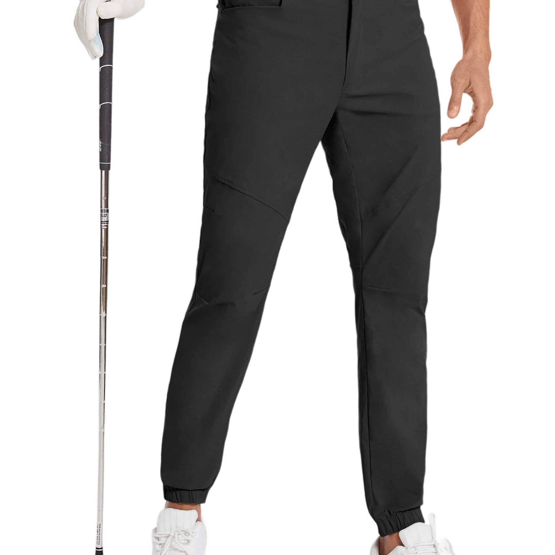 Mens Beige Stretch Hiking Pants - Water-Resistant Slim Fit Joggers with 4 Pockets  Elastic Waistband - ZOOMNSTORE