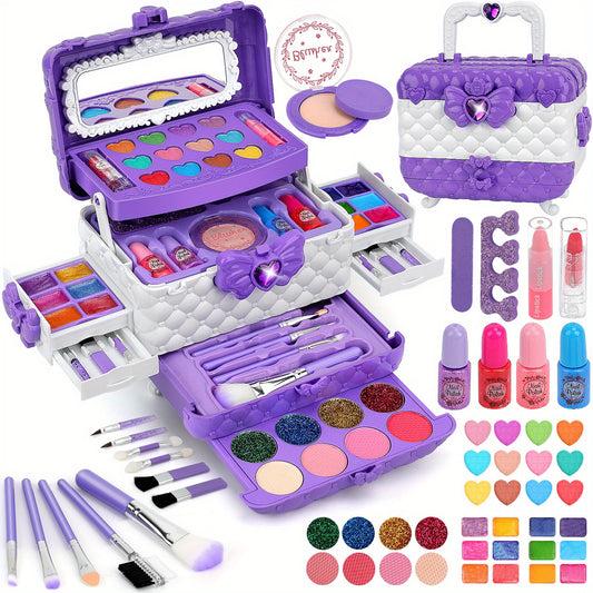 Kids Washable Makeup Set - 54 Pieces Real Makeup Gift for Girls - ZOOMNSTORE