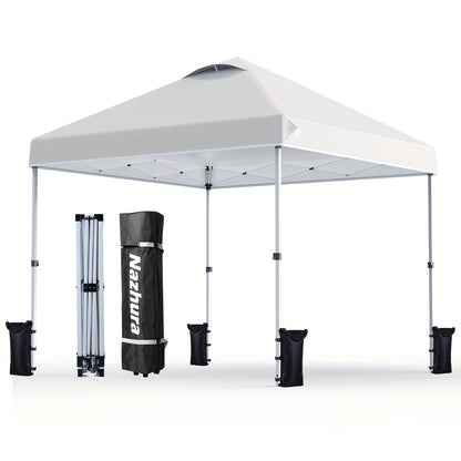 Adjustable 10 x 10 Pop Up Canopy Tent - Freestanding Sun Shelter with Sand Weight Bag - ZOOMNSTORE
