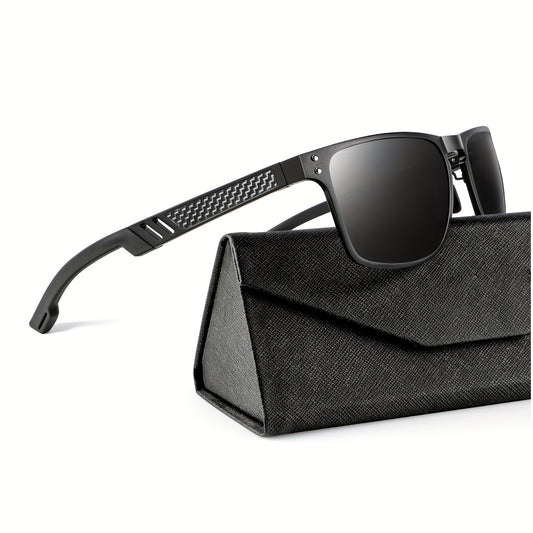 Mens Polarized Sunglasses - Deluxe Aluminum Magnesium Frame Carbon Fiber Ideal for Fishing  Golf - ZOOMNSTORE
