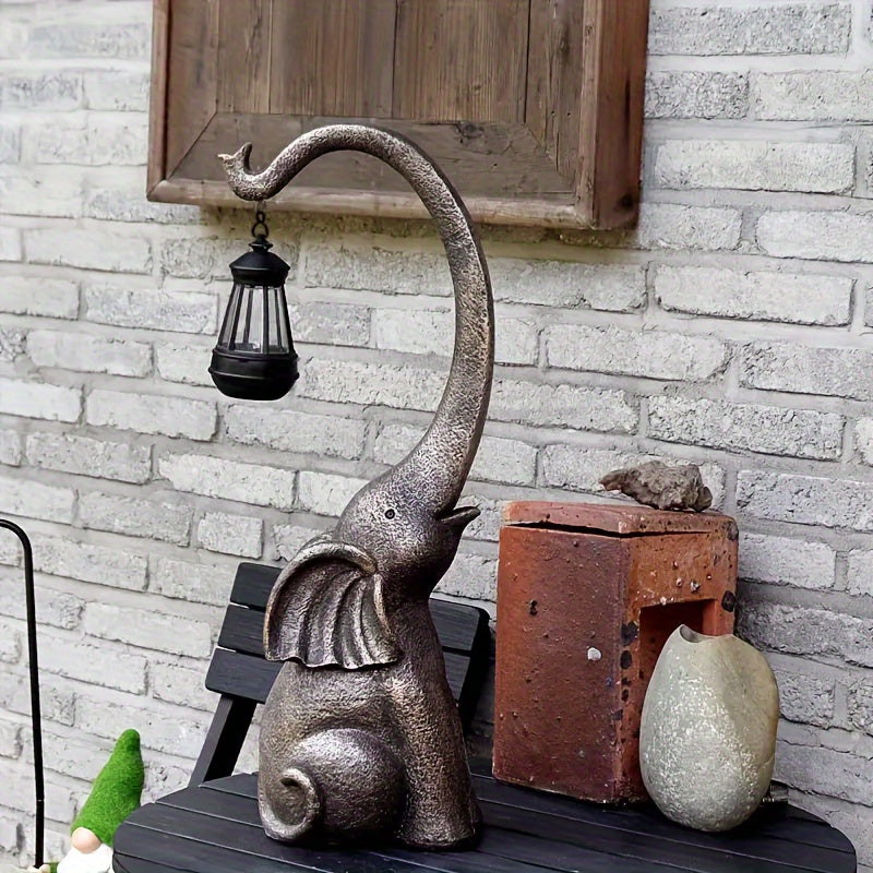 Solar Elephant Statue - Outdoor Garden Sculpture with LED Lights for Home Decoration - ZOOMNSTORE