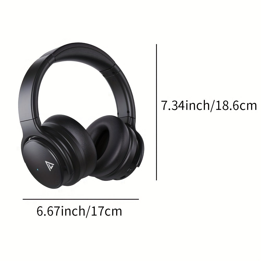 Lucurity Wireless Over-Ear Noise Cancelling Headphones - Deep Bass 20H Playtime Comfort Foam Crystal Clear Calls Black - ZOOMNSTORE