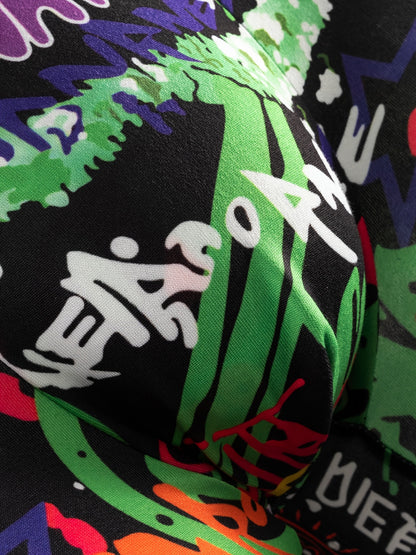 Mens Long Boxer Briefs - 10 Pack Breathable Stretch Fabric Trendy Graffiti Design - ZOOMNSTORE